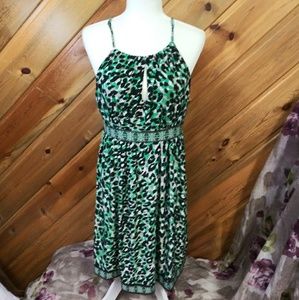 International Concept Green & Black Dress.